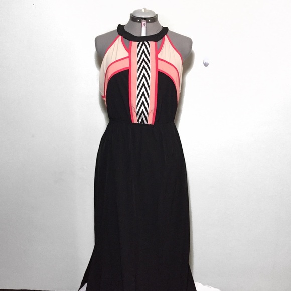 Studio Y Dresses & Skirts - NEW studio Y Pink & Black Halter Maxi Dress L